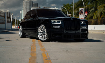 Картинка автомобили rolls-royce black road luxury