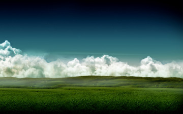 Картинка облака природа луга