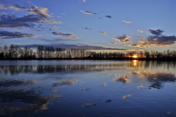 Картинка природа восходы закаты озеро закат вечер отражение