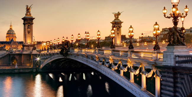 Обои картинки фото париж, города, франция, александра, iii, мост
