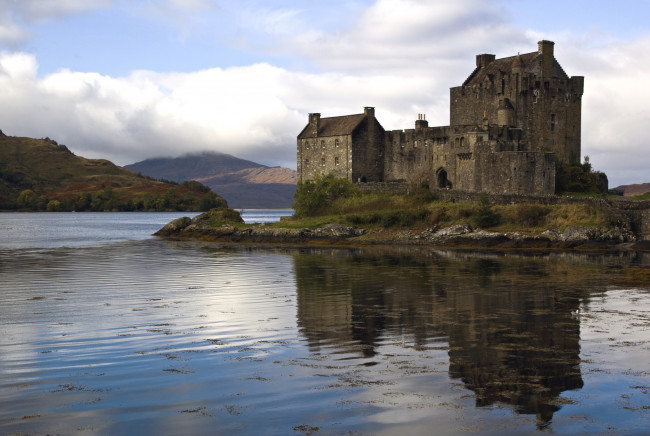 Обои картинки фото города, замок, эйлиан, донан, шотландия, вода