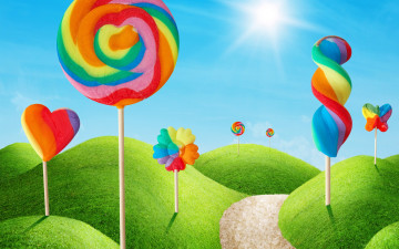 Картинка разное компьютерный+дизайн sweet candy lollypop colorful леденцы солнце трава небо