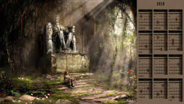 Картинка календари фэнтези памятник человек
