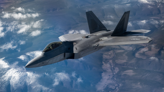 Обои картинки фото авиация, боевые самолёты, martin, f-22, lockheed, raptor