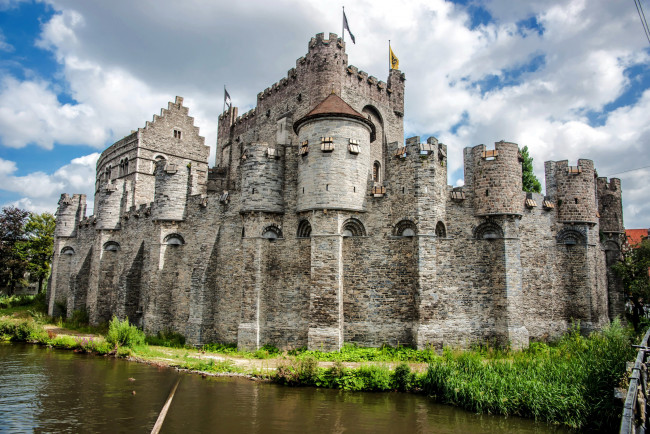 Обои картинки фото gravensteen castle, города, замки бельгии, gravensteen, castle