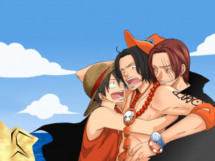 Картинка аниме one piece monkey d luffy portgas ace shanks