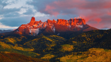 Картинка природа горы скалы краски леса
