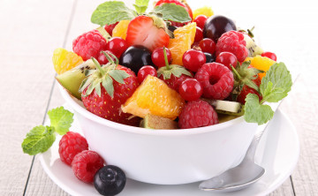 Картинка еда фрукты ягоды салат