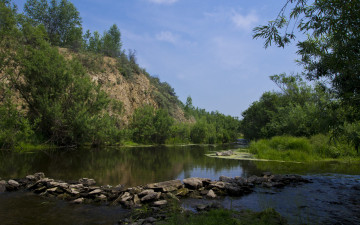 Картинка природа реки озера река камни деревья
