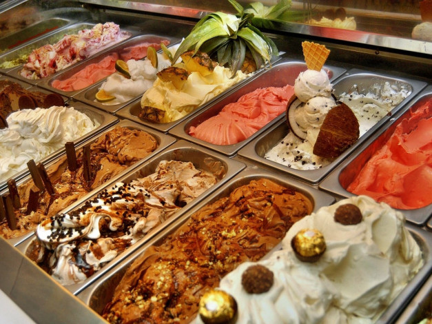 Обои картинки фото еда, мороженое, десерты, много, разное