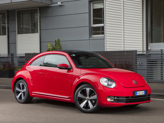 Обои картинки фото автомобили, volkswagen, au-spec, красный, beetle