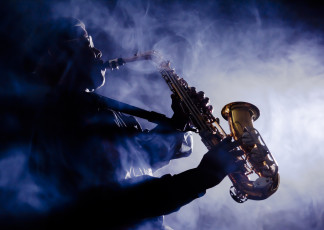 Картинка музыка -другое мужчина саксофон дым