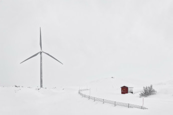 Картинка разное ветрогенераторы снег забор дом ветряк зима