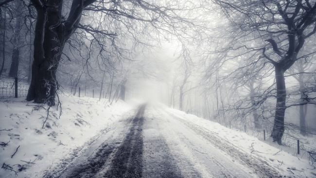 Обои картинки фото природа, дороги, дорога, зима