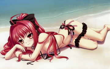Картинка аниме polyphonica пляж девушка