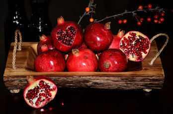 Картинка еда гранат ягоды плоды ветки