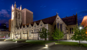 Картинка австралия города -+католические+соборы +костелы +аббатства деревья здания ночь освещение