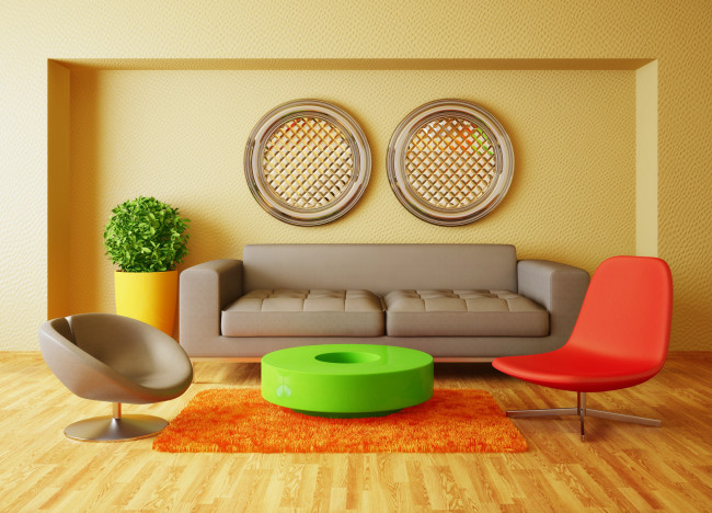 Обои картинки фото 3д графика, реализм , realism, interior, room, modern, гостиная, кресла, мебель, диван