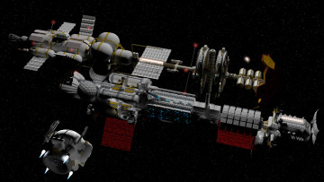 Картинка 3д+графика космические+корабли +звездолеты+ spaceships +starships галактика звезды планеты космический корабль