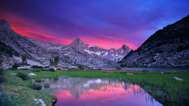 Обои картинки фото природа, горы, закат, пейзаж