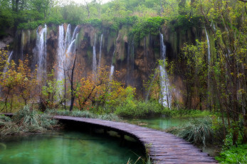 Картинка plitvice lakes national park хорватия природа водопады водопад