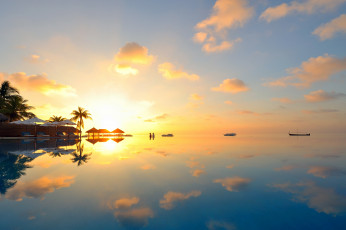 Картинка природа восходы закаты пляж океан море солнце