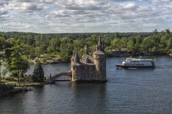 Картинка канада города дворцы замки крепости озеро корабль мост замок