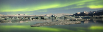 Картинка природа северное сияние вершины лед