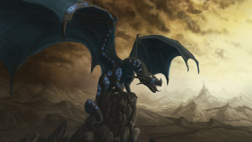 Картинка фэнтези драконы дракон горы