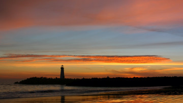Картинка природа маяки закат море