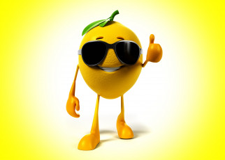 Картинка 3д+графика юмор+ humor очки улыбка glasses smile lemon background класс фон лимон class
