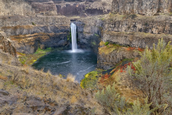 Картинка природа водопады водопад река ущелье скалы