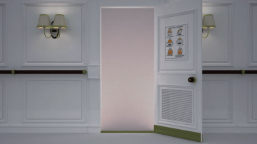 Картинка 3д+графика реализм+ realism светильники пустота коридор