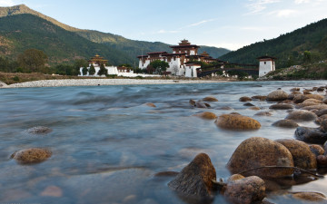 обоя города, дворцы, замки, крепости, punakha dzong, bhutan