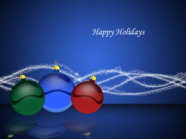 Обои картинки фото праздничные, векторная, графика, новый, год, синий, шары