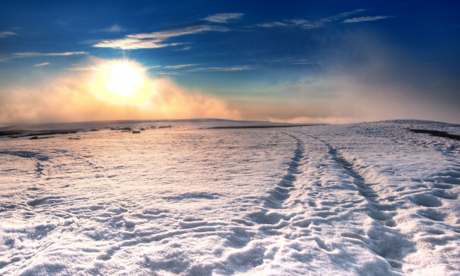 Обои картинки фото природа, зима, снег, солнце