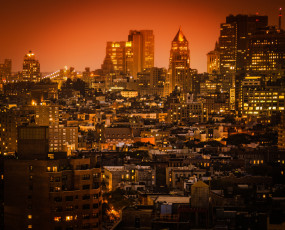 Картинка города нью йорк сша высотки небоскрёбы здания огни ночного