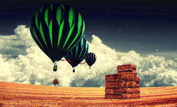 Картинка разное компьютерный дизайн облака поле воздушный шар