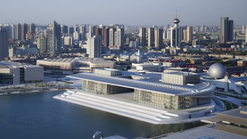 Картинка города панорамы тяньцзинь большой театр