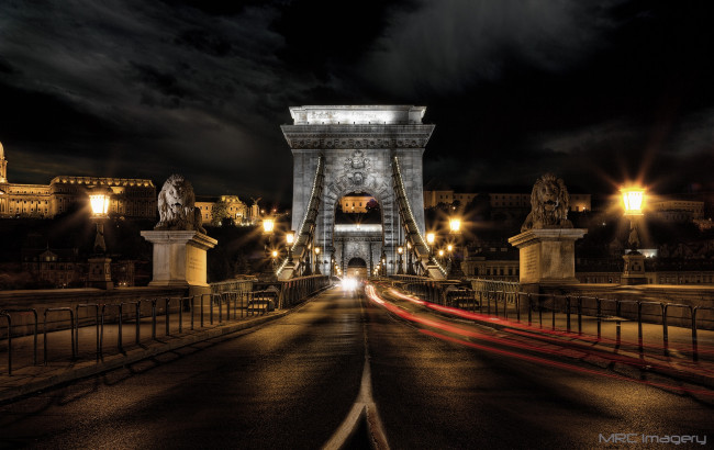 Обои картинки фото города, будапешт, венгрия, львы, мост