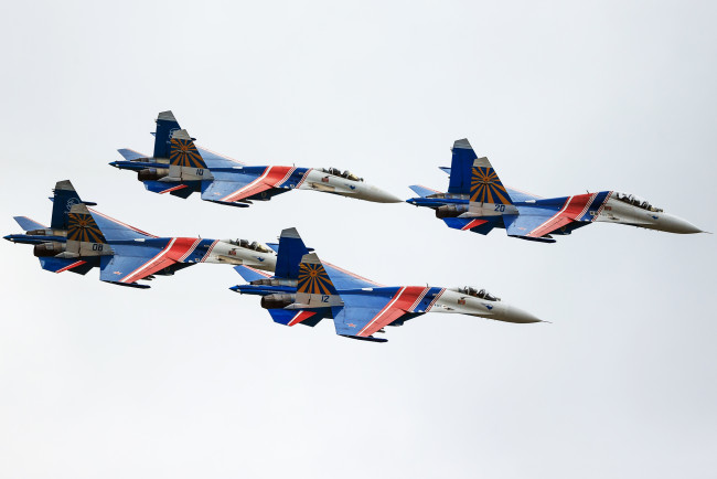 Обои картинки фото авиация, боевые, самолёты, су-27