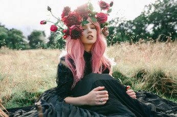 Картинка девушки -unsort+ рыжеволосые+и+другие alexandra cameron lauren hallworth девушка розы розовые волосы