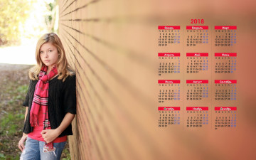 обоя календари, девушки, стена, взгляд, шарф