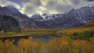 Картинка природа горы небо озеро осень