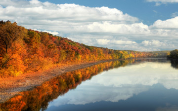 Картинка природа реки озера облака лес река