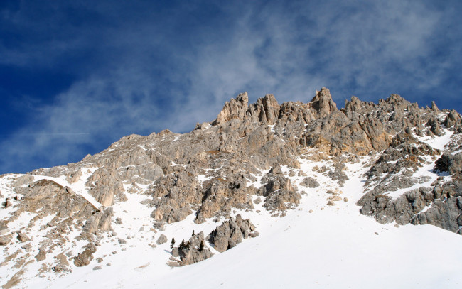 Обои картинки фото природа, горы, небо, камни, снег