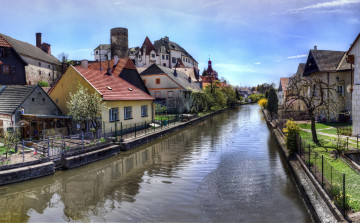Картинка Чехия йиндржихув градец города улицы площади набережные река дома