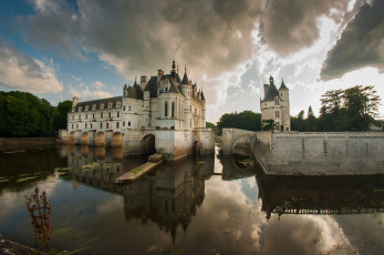 Картинка chenonceau-le+ch& 226 teau города замки+франции замок пруд парк