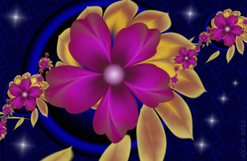 Картинка 3д+графика цветы+ flowers цвета лелестки фон узор