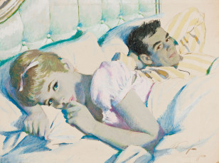 Картинка arthur saron sarnoff рисованные женщина мужчина кровать ситуация